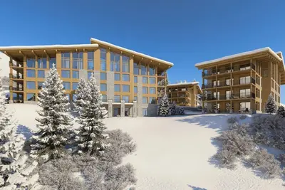 Image de Rez-de-chaussée, vue montagne, sauna, hammam, terrasse, casier à ski, 60m², Les Arcs