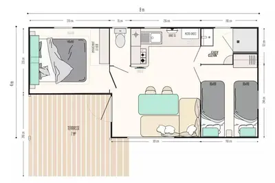 Image de Mobil-home 25m² Premium  (2ch-4pers) dont Terrasse semi-couverte + Tv + Lv + Bbq 4 personnes
