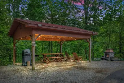 Rustic Luxury with outdoor living and fire pit