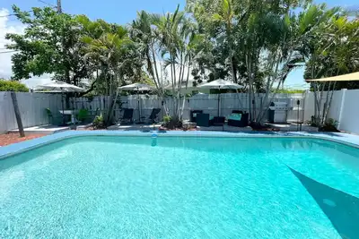 🏝️Beach Vibe With Pool And Barbecue 15 Minutes From Ocean
