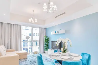 Image de Downtown Luxury 1 Br · 5 Min Walk To Dubai Mall!