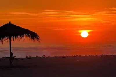 Beautiful sunsets front beach view, peaceful