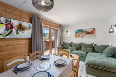 Image de Charmant 3 pièces avec 2 chambres, terrasse, parking et Wi-Fi à Méribel