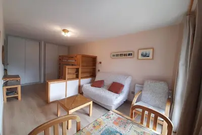 Image de 200m du centre station, 1er étage, vue montagne, terrasse, télévision, casier à ski, 35m², Aussois