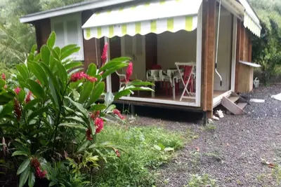 Image de Bungalow avec plage et grand jardin verdoyant
