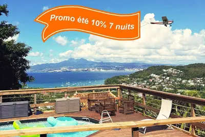 Image de Piscine + Vue Mer – F2 Cosy Anse à l’Âne (Trois-Îlets) – Plage 5 min