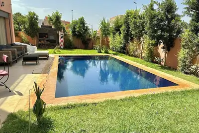 Image de Chambre dans une villa avec Jardin, Piscine chauffée, Hammam a Marrakech Agdal