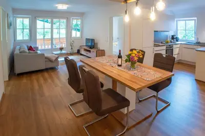 Image de Appartement 'Ferienwohnung Löwenzahn' avec vue sur les montagnes, terrasse partagée et Wi-Fi