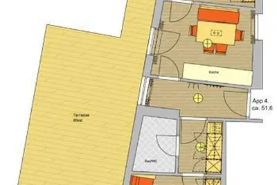 Image de App. No. 4, shower, Wc, 2 bedrooms, 55 m2 - Kaiser-Franz, apartment house