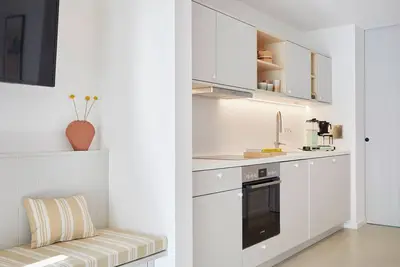 Image de Cozy modern holiday apartment in Scandinavian style.