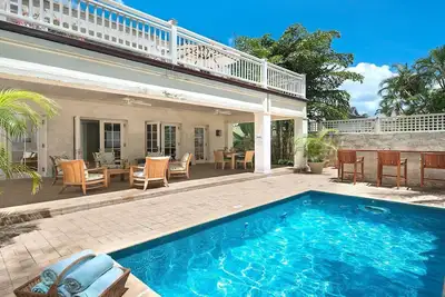 A Stunning Barbados Beachfront Villa On Gibbs Beach Including A Cook Service