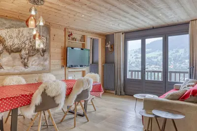 Image de Appartement 2 chambres avec balcon, garage et Wifi à Megève