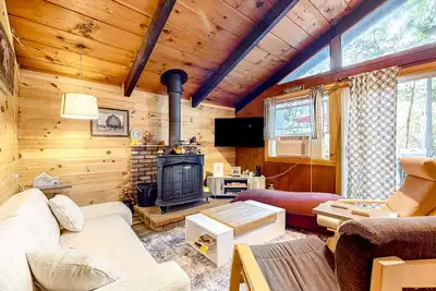 Image de Secluded, rustic, dog-friendly home with firepit, deck & woodstove
