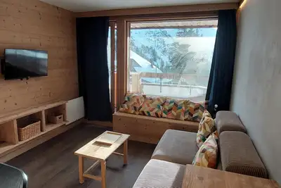 Image de Appartement chaleureux 5 pers. aux Dromonts, skis aux pieds, proche pistes et village des enfants