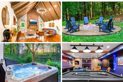 Image de Stunning Wooded Oasis, 15min to Dt Avl. Hottub, Game Room, Pet & Work Friendly
