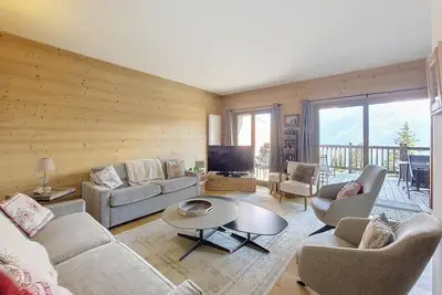 Image de Étage -1, vue montagne, sauna, balcon, télévision, casier à ski, 97m², La Rosière