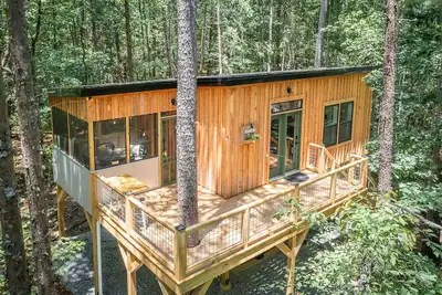 Image de The Perch…a modern storybook treehouse with hot tub
