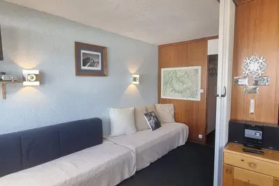 Image de 20m du centre station, Rez-de-chaussée, vue montagne, télévision, 29m², La Plagne