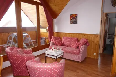 Image de 3ème étage, balcon, parking, télévision, casier à ski, 53m², Les Contamines-Montjoie