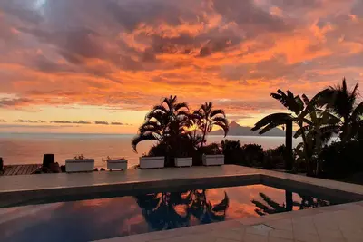 Image de Jolie maison avec vue sur l'océan et Moorea